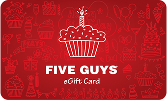 Five Guys Text With Cupcake and Candle